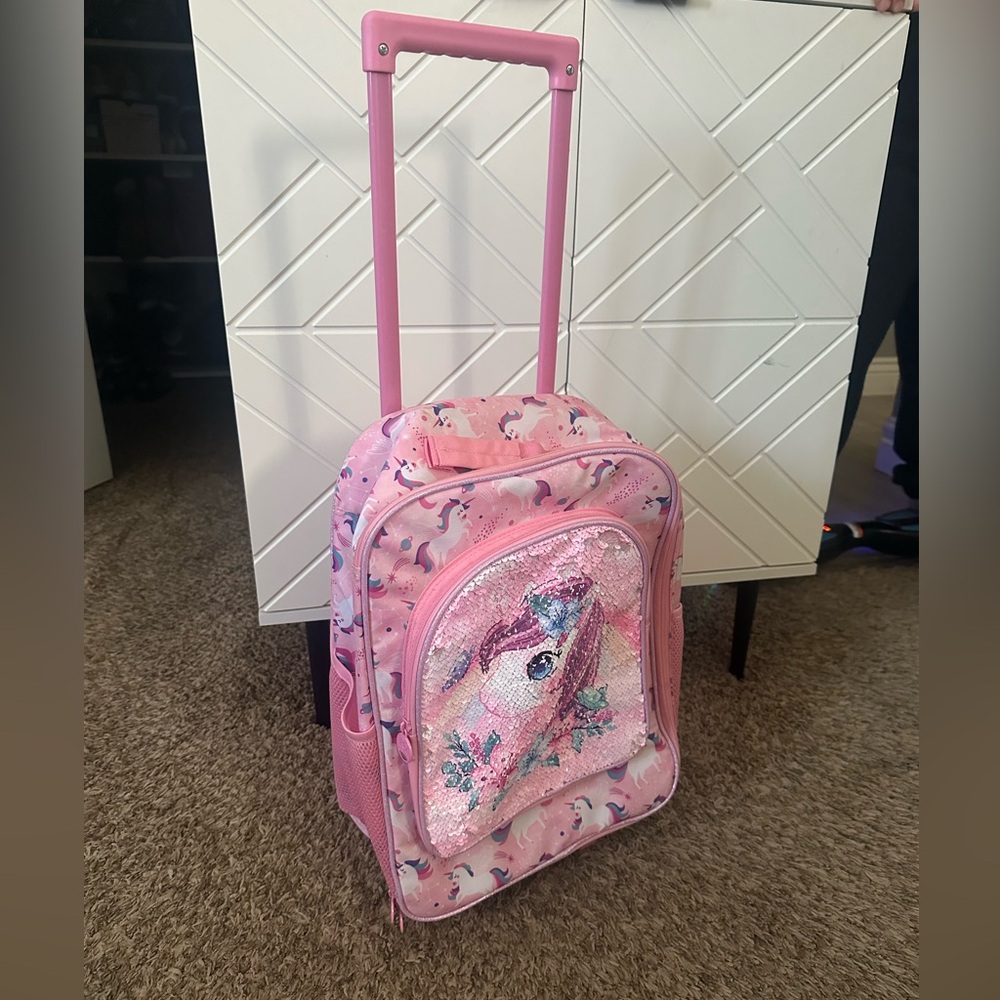 Pink Unicorn Rolling Suitcase